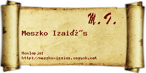 Meszko Izaiás névjegykártya